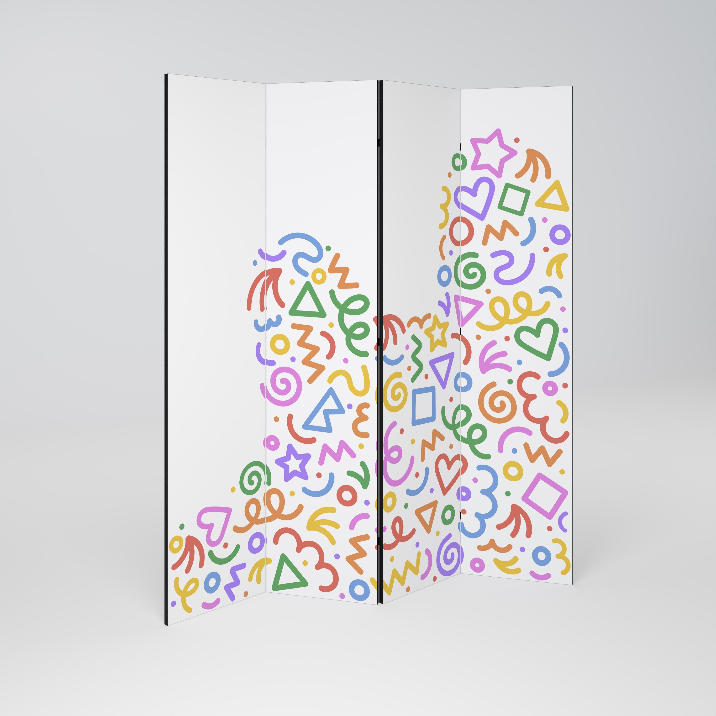 SHAPE EXCITEMENT Biombo Decorativo de 4 Painéis