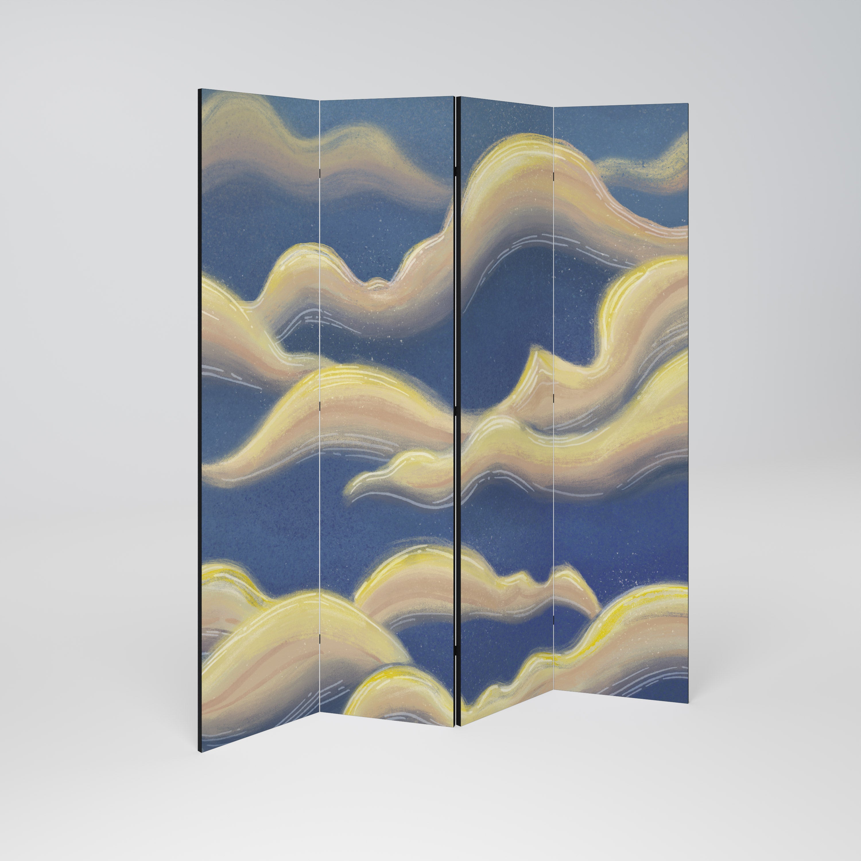CLOUD RUFFLE Biombo de 4 Painéis