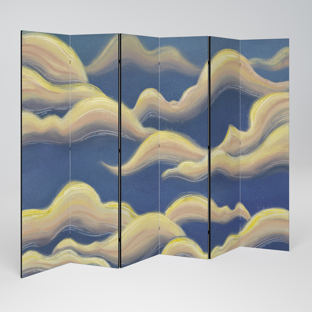 CLOUD RUFFLE Biombo de 6 Painéis