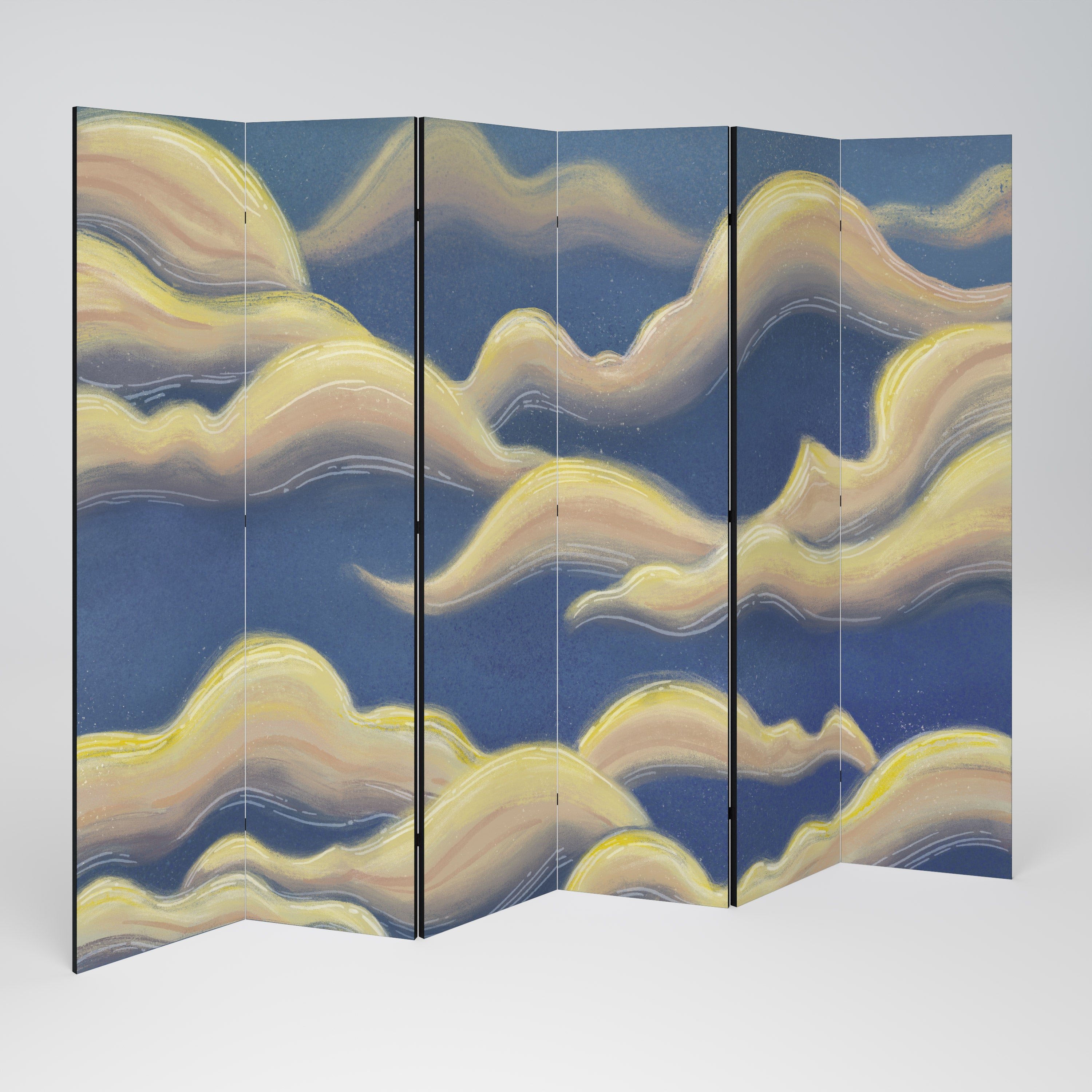 CLOUD RUFFLE Biombo de 6 Painéis