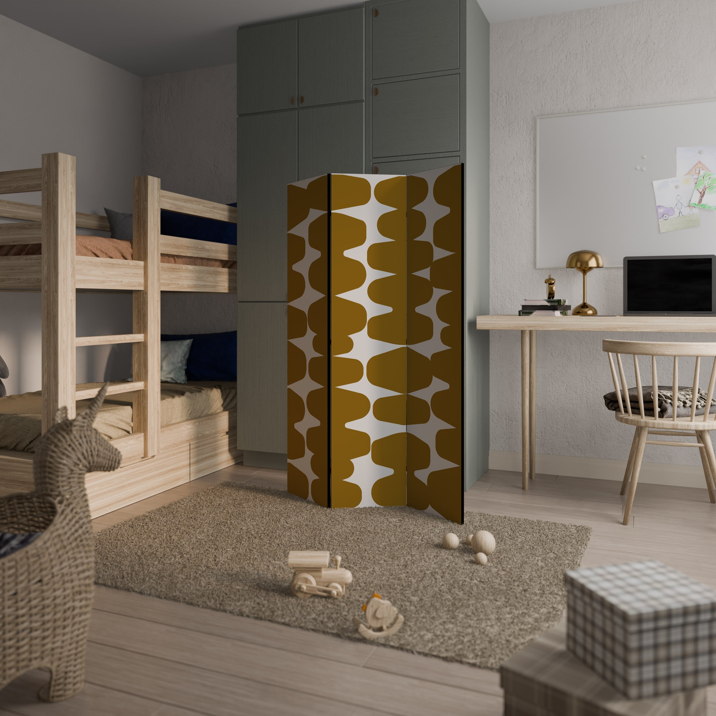 MOLTEN ECHOES Biombo Decorativo de 3 Painéis