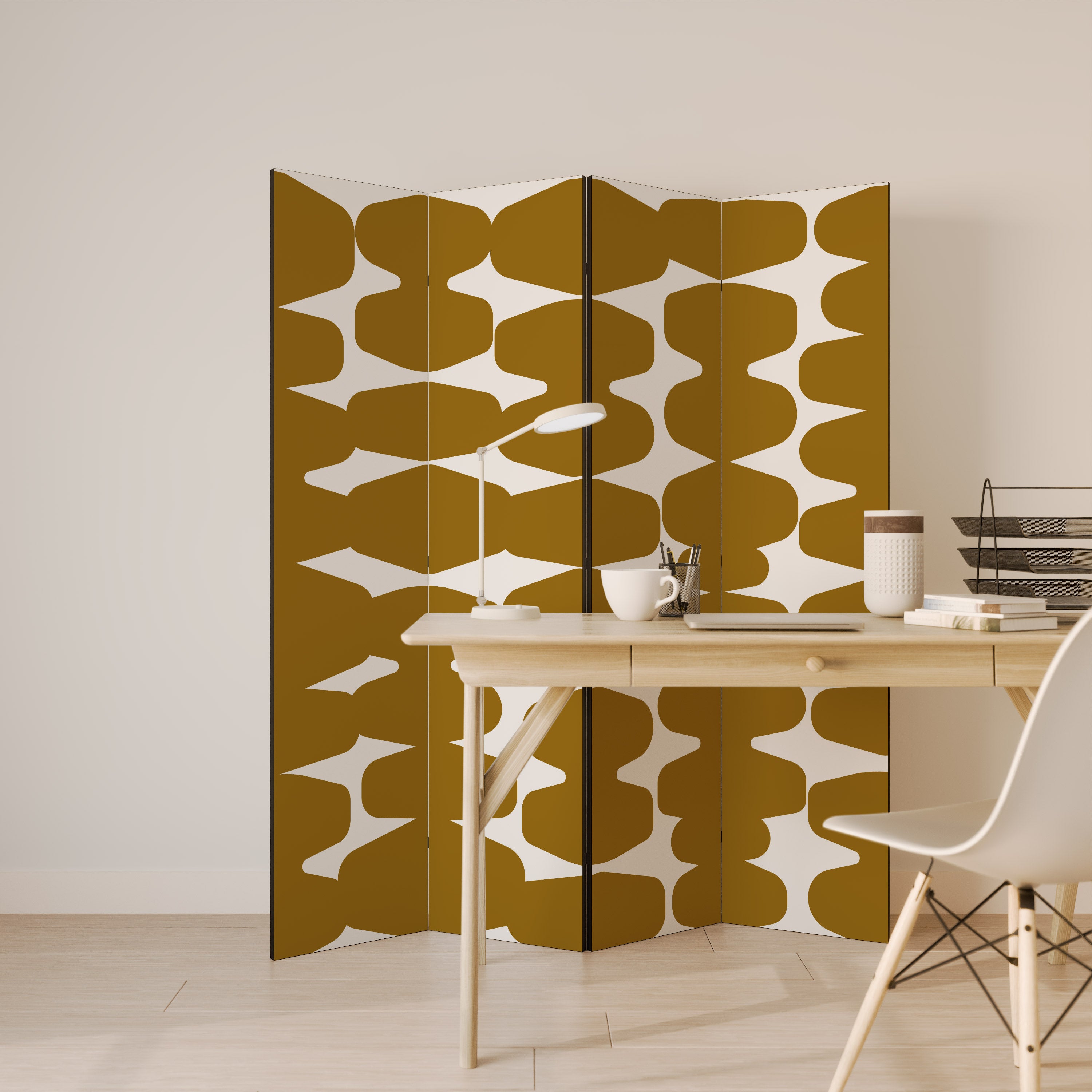 MOLTEN ECHOES Biombo Decorativo de 4 Painéis