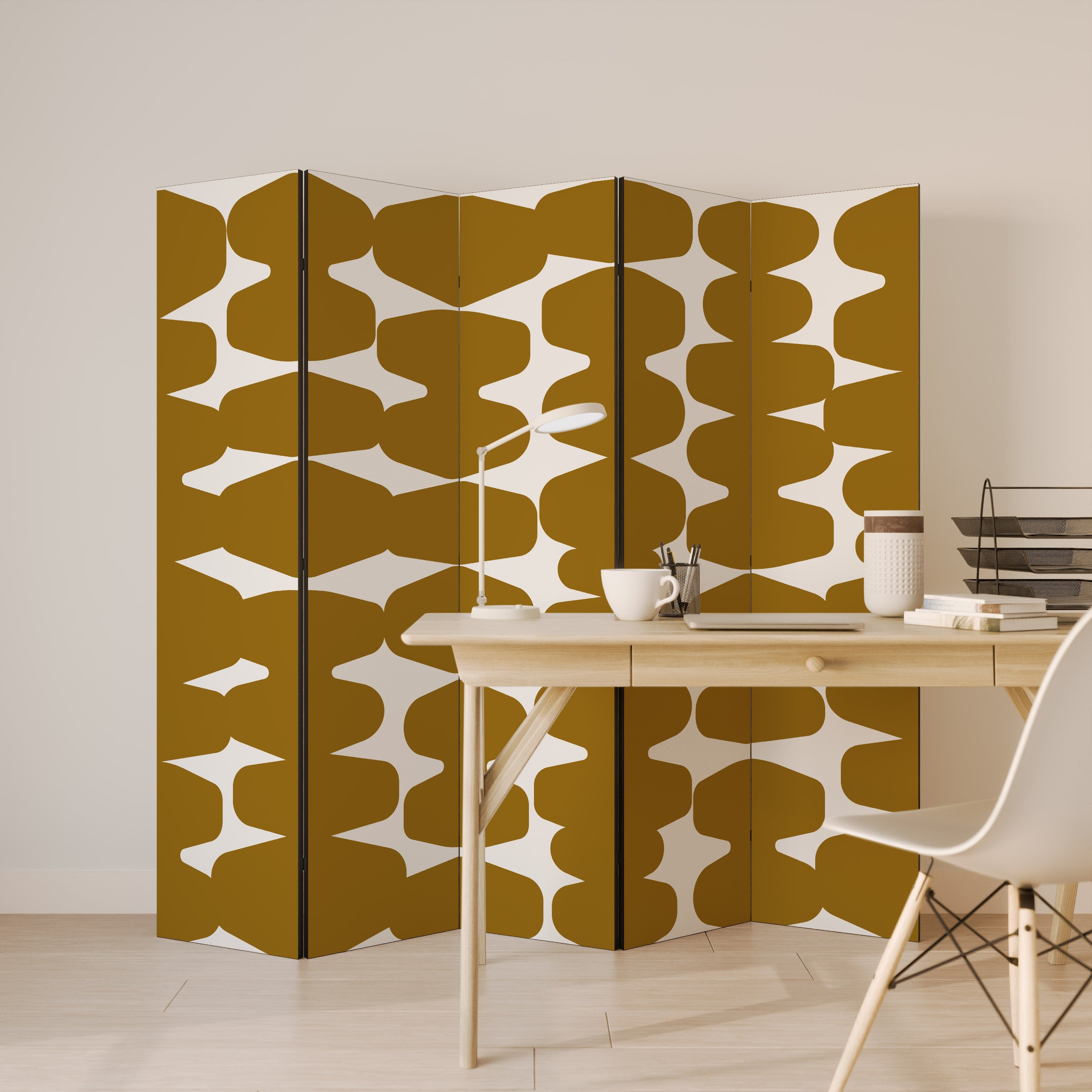 MOLTEN ECHOES Biombo Decorativo de 5 Painéis