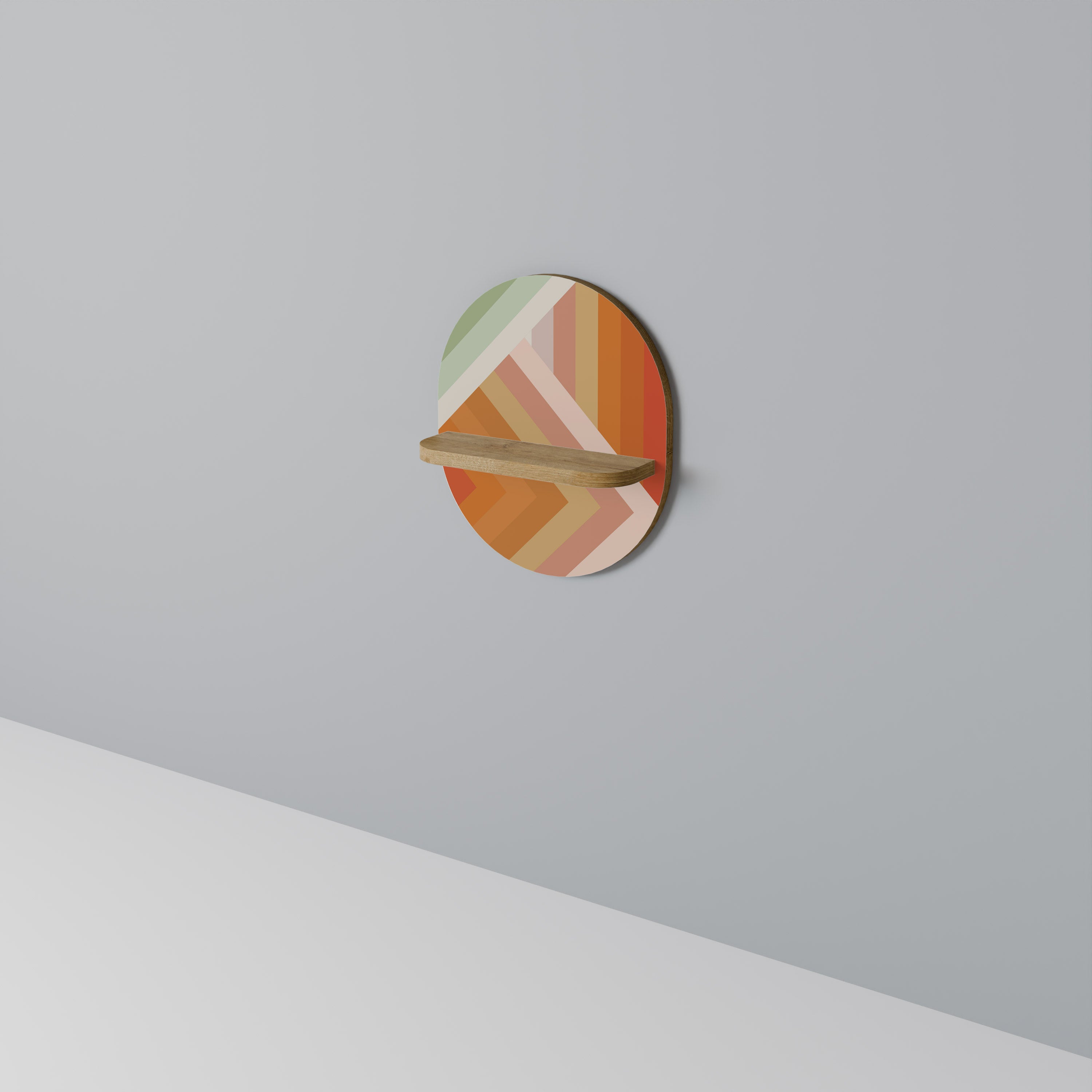 GRADIENT PICKS Prateleira Oval Decorativa em Efeito Carvalho