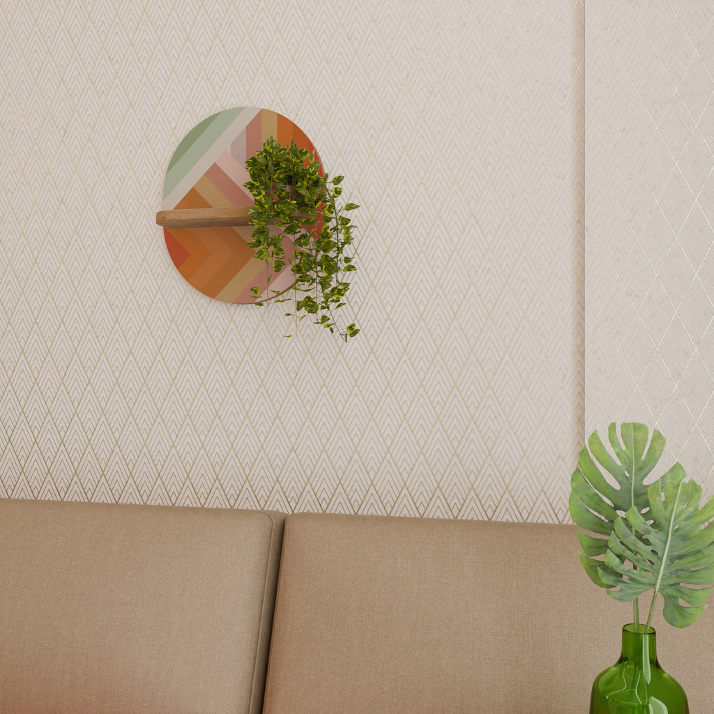 GRADIENT PICKS Prateleira Oval Decorativa em Efeito Carvalho