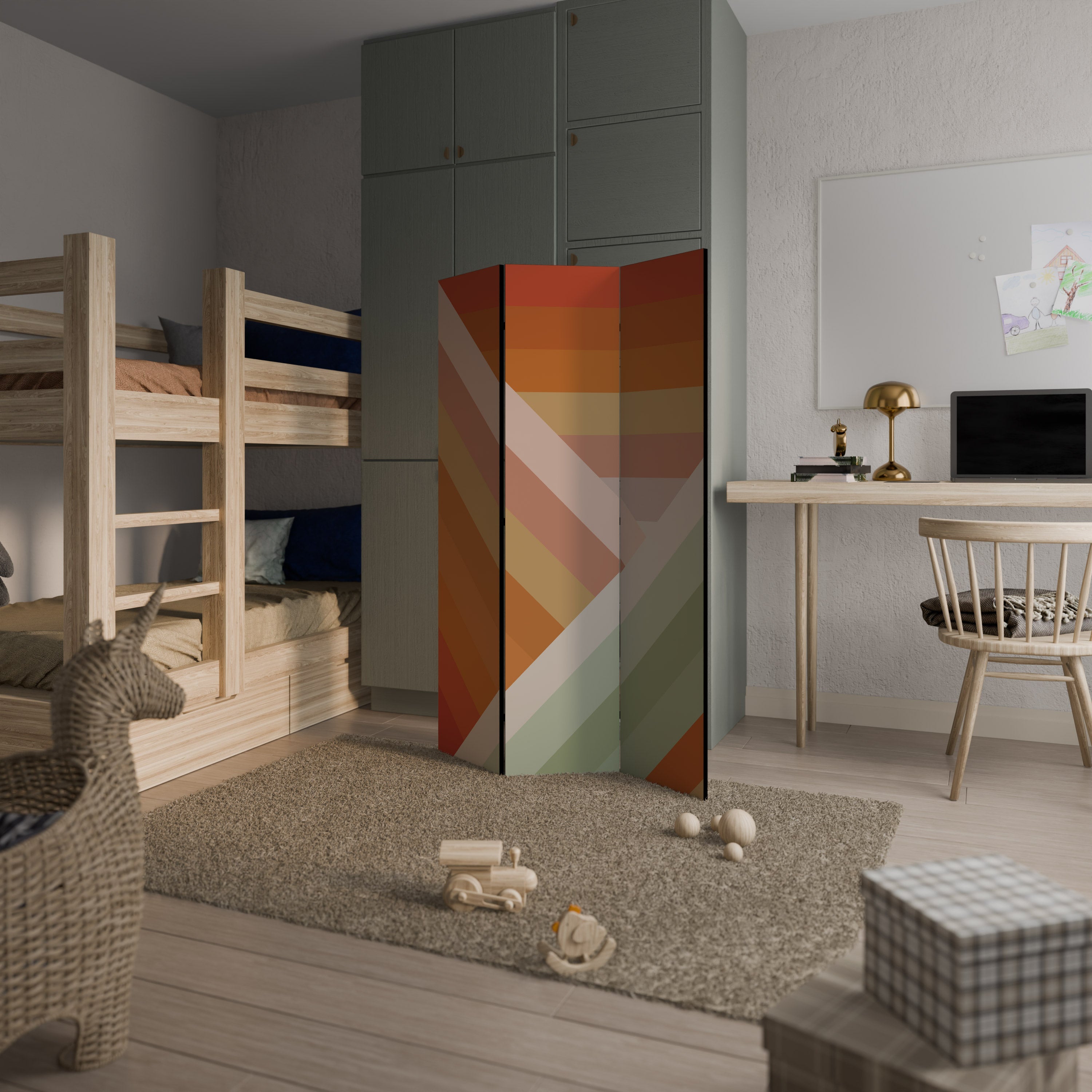 GRADIENT PICKS Biombo Decorativo de 3 Painéis