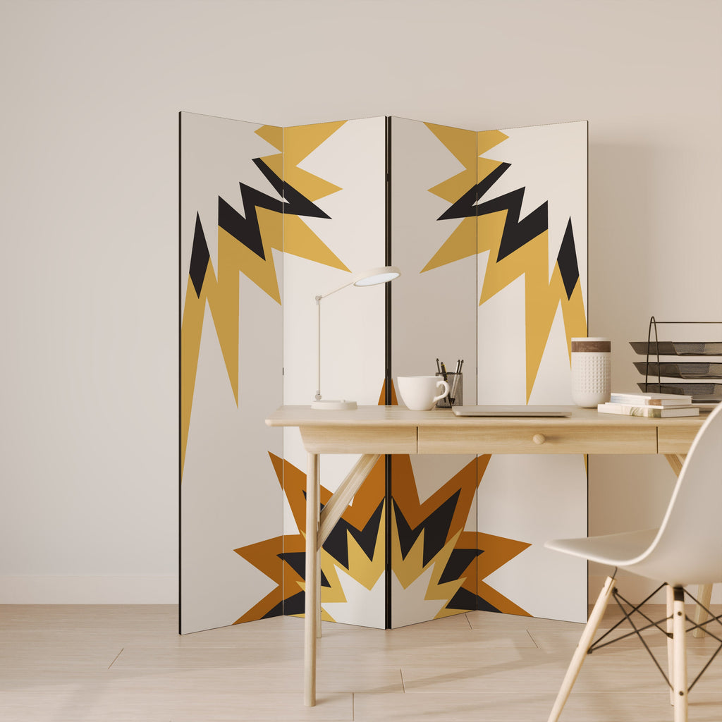 EXPLOSIVE HARMONY Decorative 4-Panel Room Divider