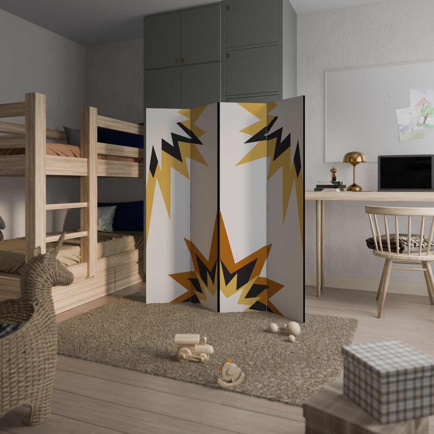 EXPLOSIVE HARMONY 4-Panel Room Divider