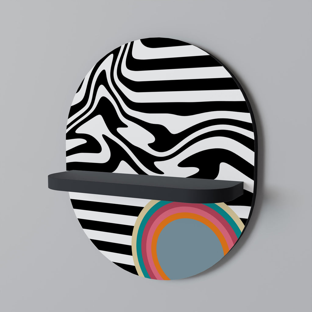 SPECTRA SHOWCASE Prateleira Oval Decorativa em Acabamento Preto