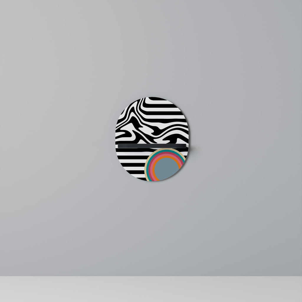 SPECTRA SHOWCASE Prateleira Oval Decorativa em Acabamento Preto