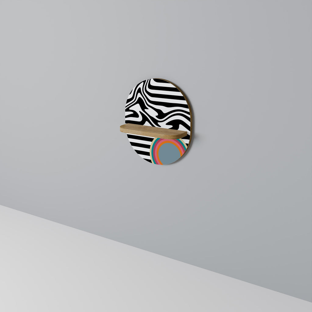 SPECTRA SHOWCASE Prateleira Oval Decorativa em Efeito Carvalho