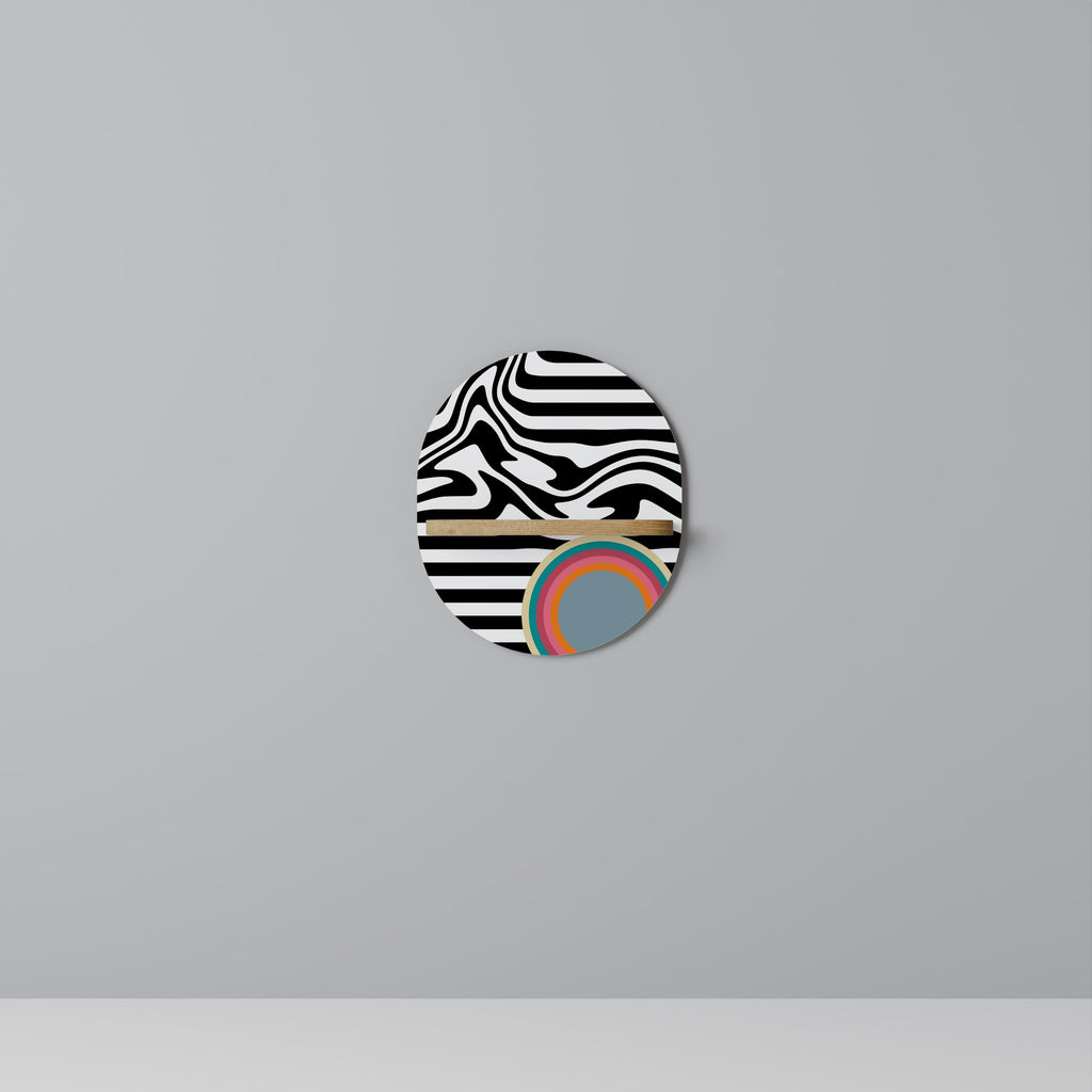 SPECTRA SHOWCASE Prateleira Oval Decorativa em Efeito Carvalho