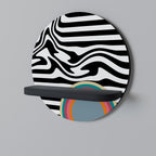 SPECTRA SHOWCASE Round Art Shelf In Black Finish