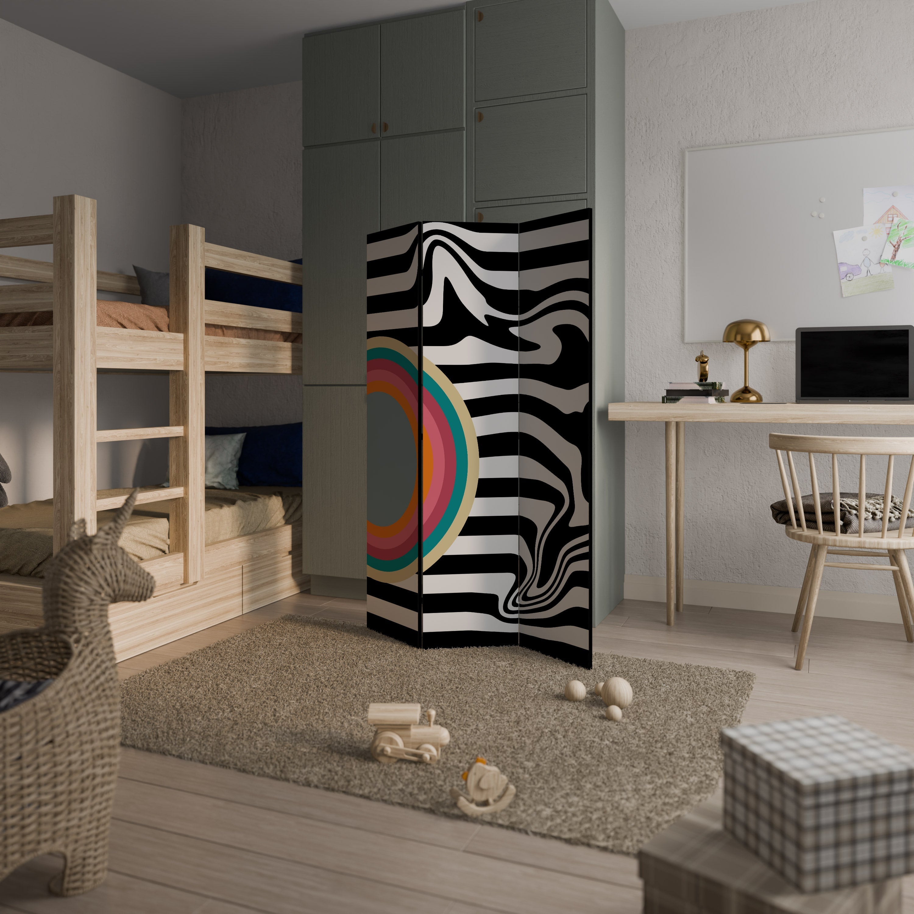 SPECTRA SHOWCASE Biombo Decorativo de 3 Painéis