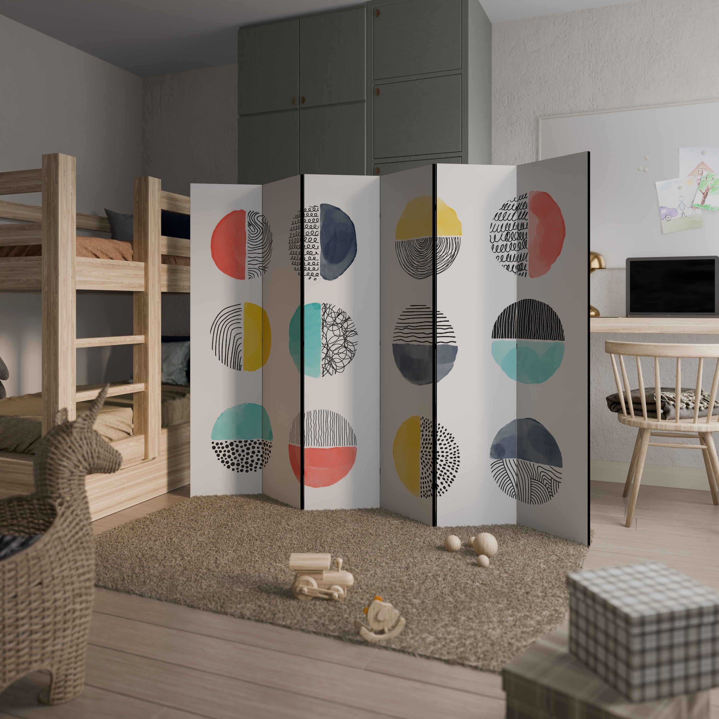 SHAPESHIFT TREASURES Biombo Decorativo de 6 Painéis