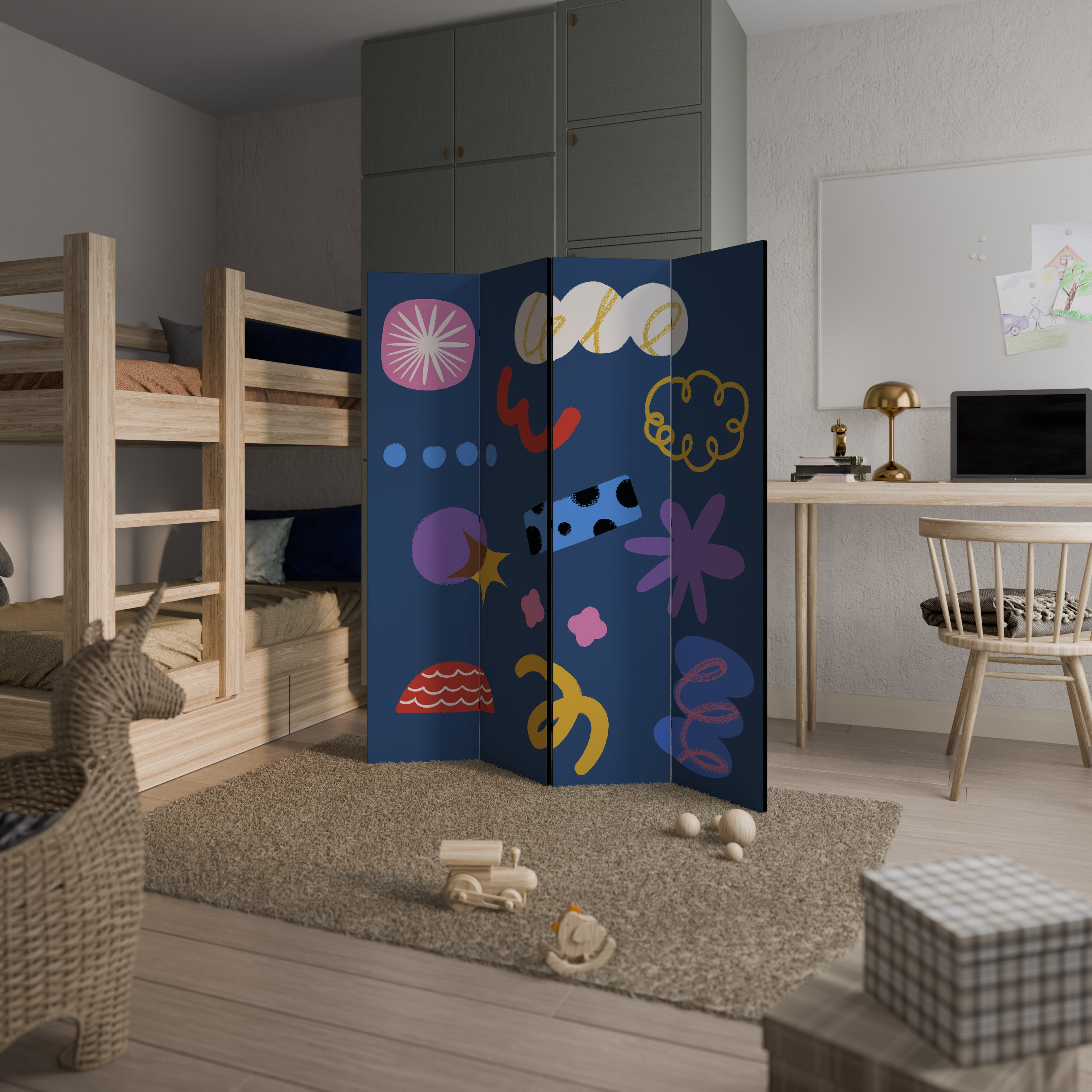 DREAMY HUMOR 4-Panel Room Divider
