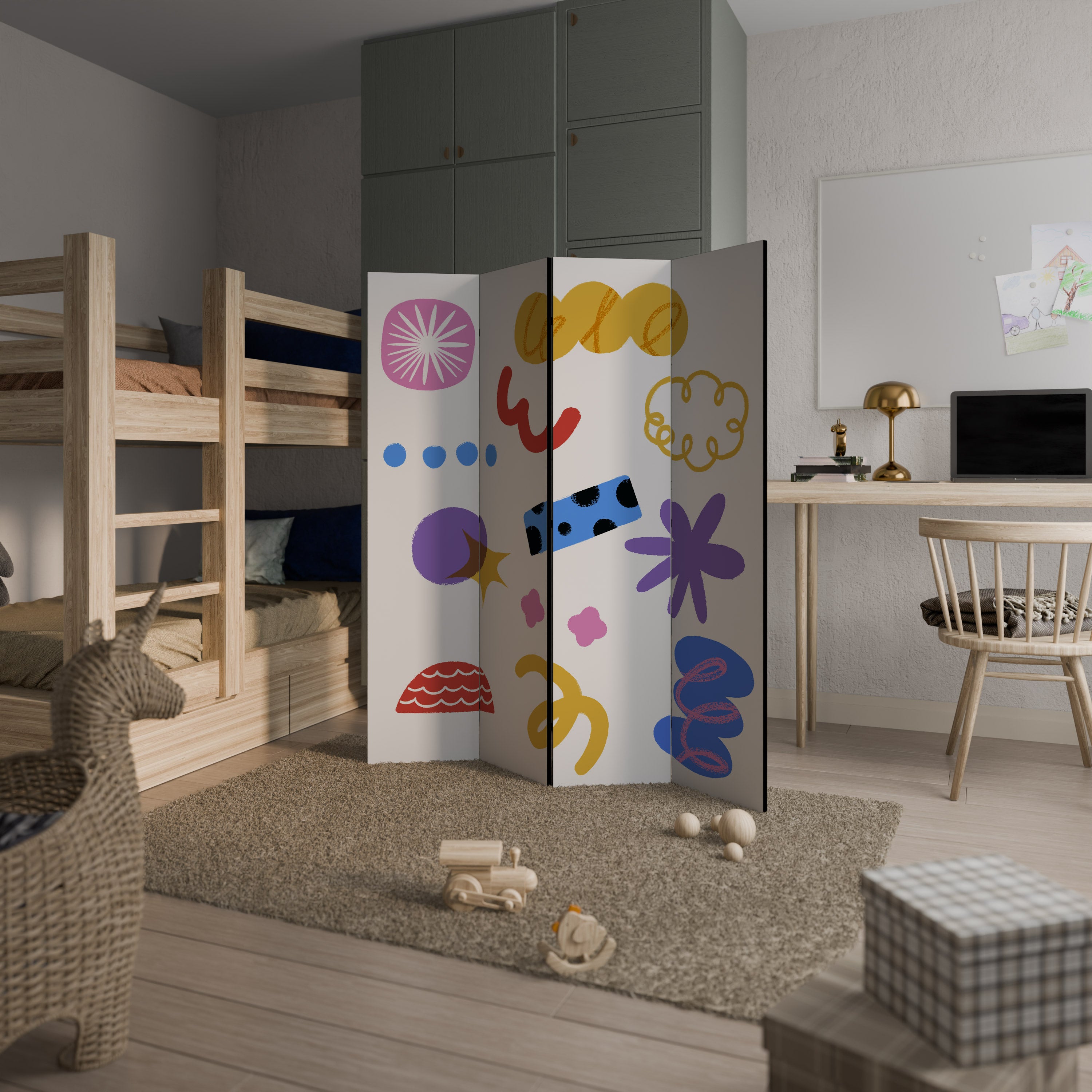 DREAMY MOOD 4-Panel Room Divider