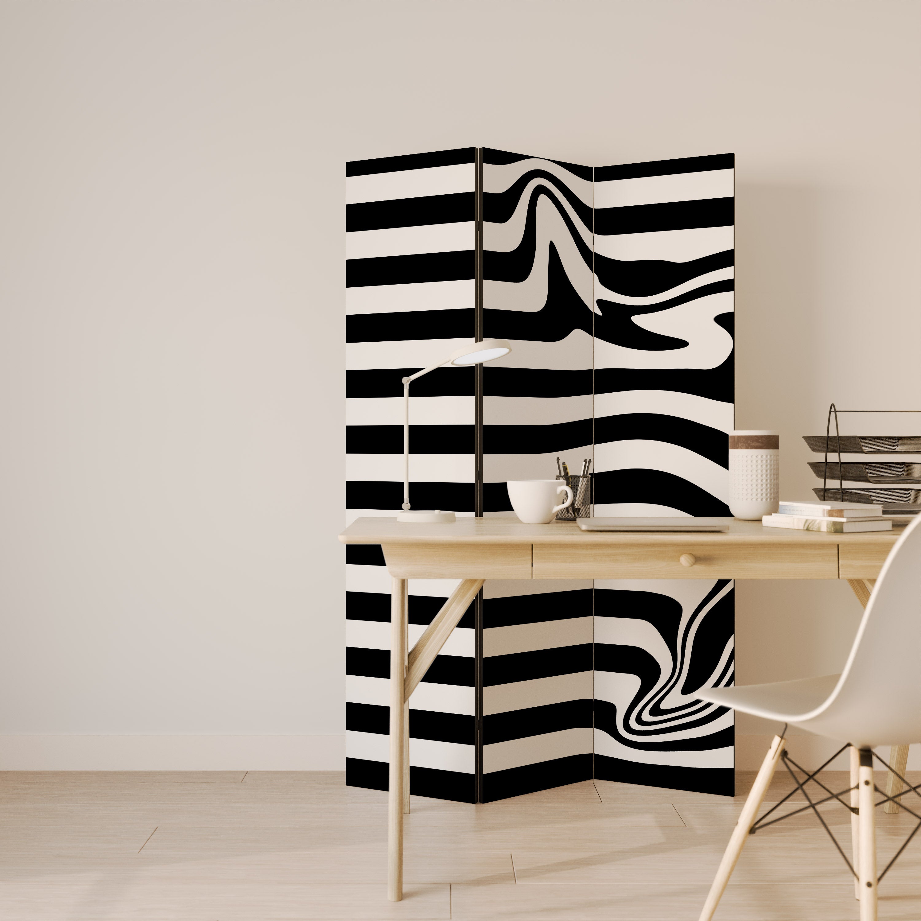 POLYLINE FUZZY Biombo de 3 Painéis