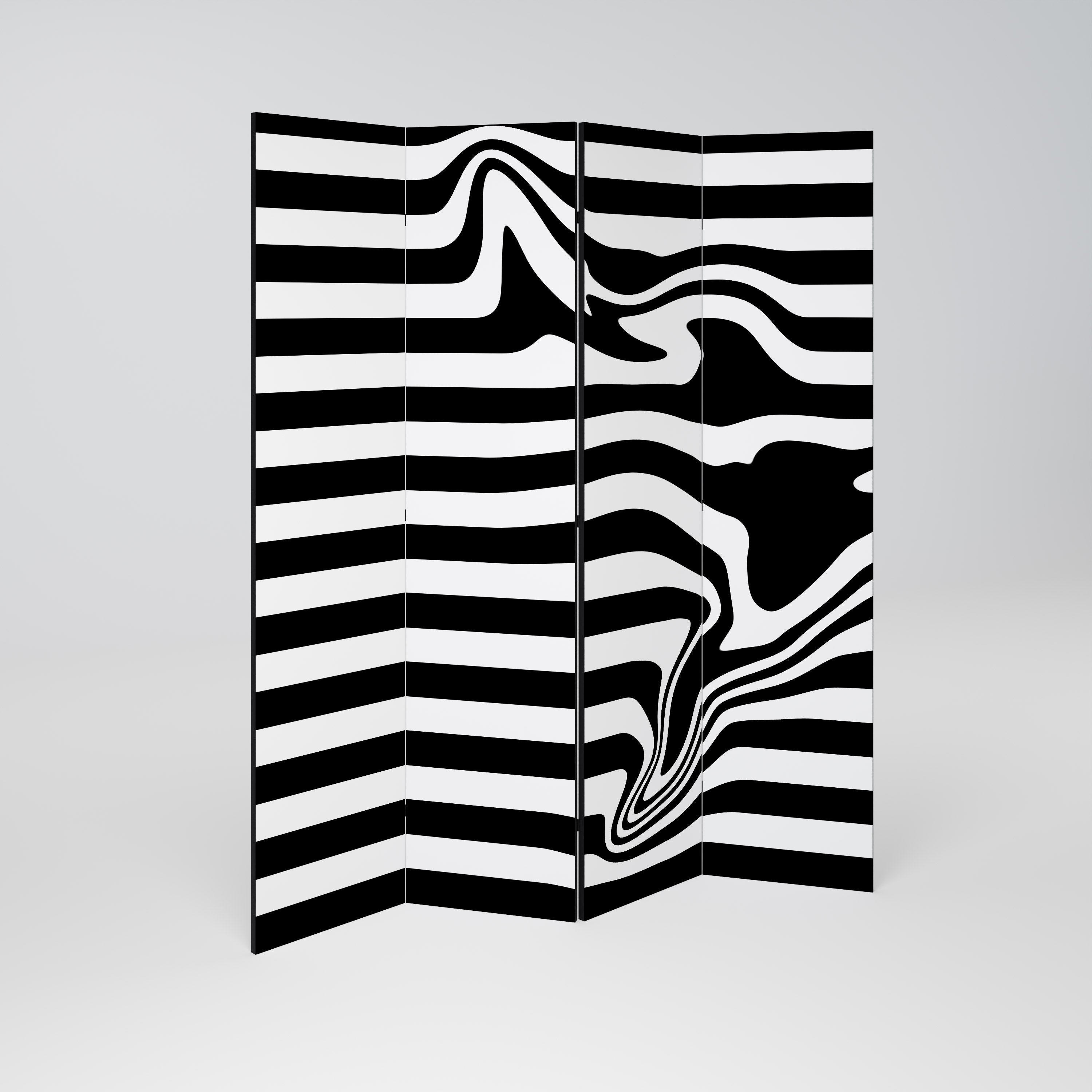 POLYLINE FUZZY Biombo Decorativo de 4 Painéis