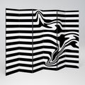 POLYLINE FUZZY Biombo de 6 Painéis