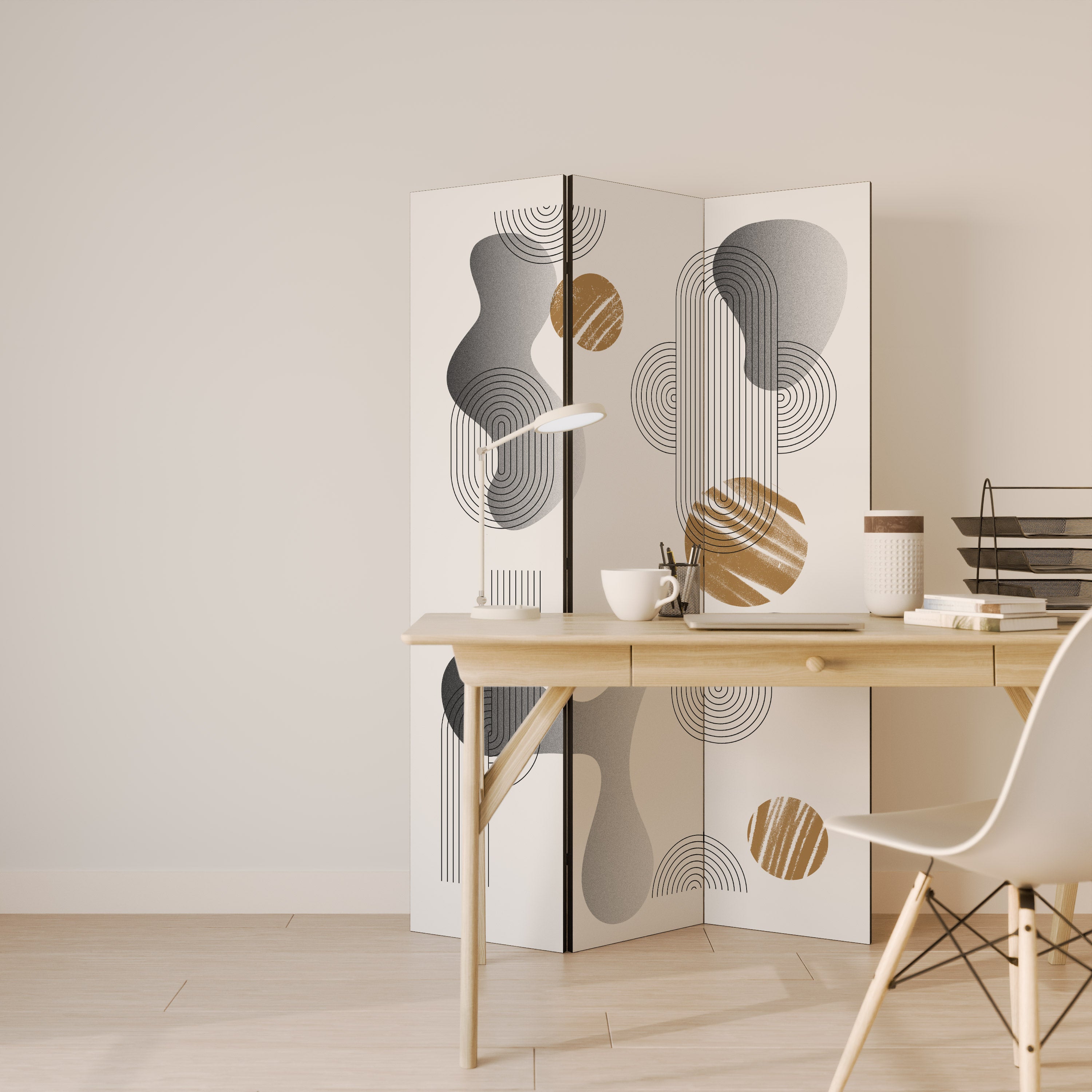 CLEAR CREATIONS Biombo de 3 Painéis