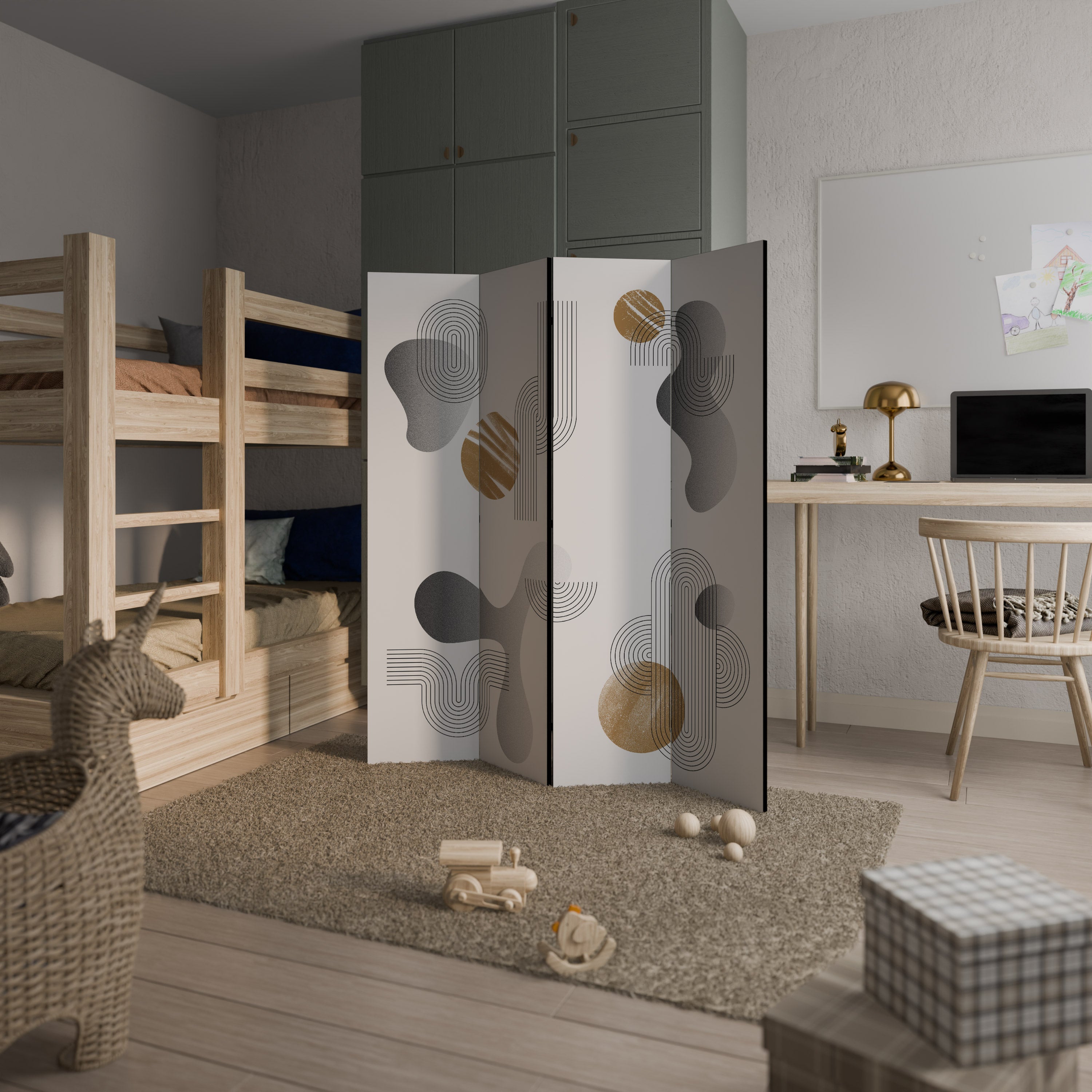 CLEAR CREATIONS Biombo Decorativo de 4 Painéis