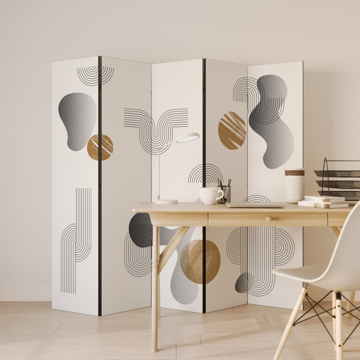 CLEAR CREATIONS Biombo de 5 Painéis