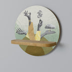 EARTH ELEMENTS Prateleira Redonda Decorativa em Efeito Carvalho