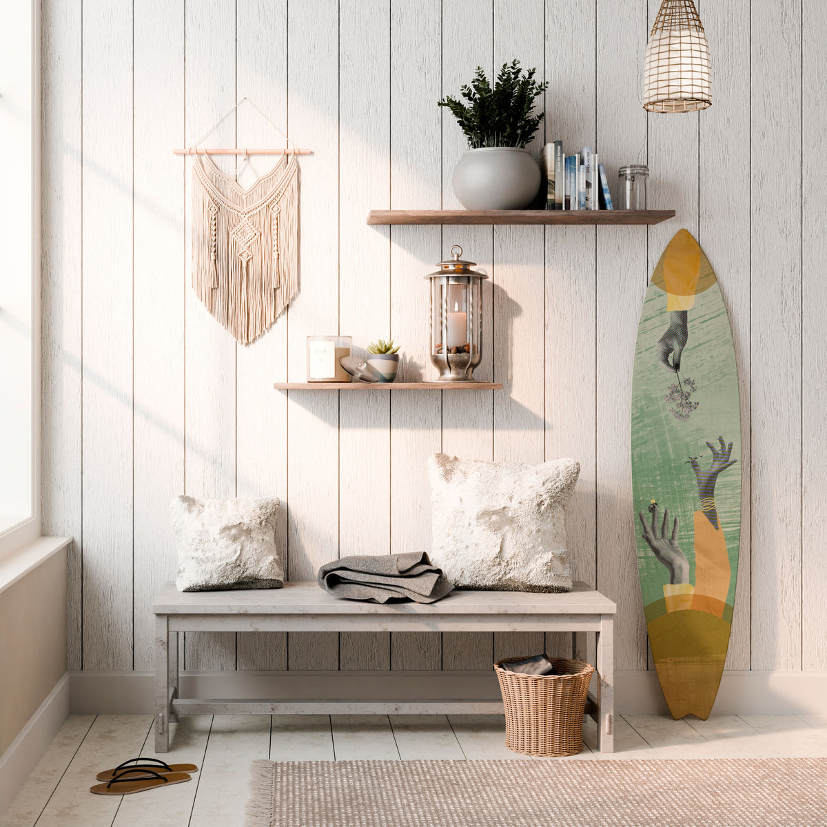 EARTH ELEMENTS Painel Decorativo Prancha de Surf