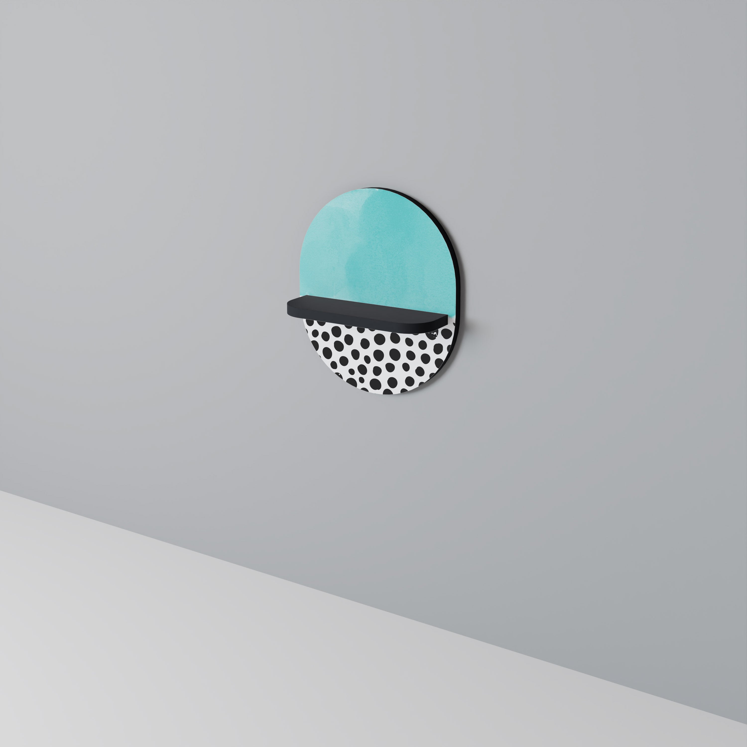 AZURE TREASURE Prateleira Oval Decorativa em Acabamento Preto