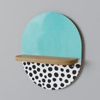 AZURE TREASURE Prateleira Oval Decorativa em Efeito Carvalho