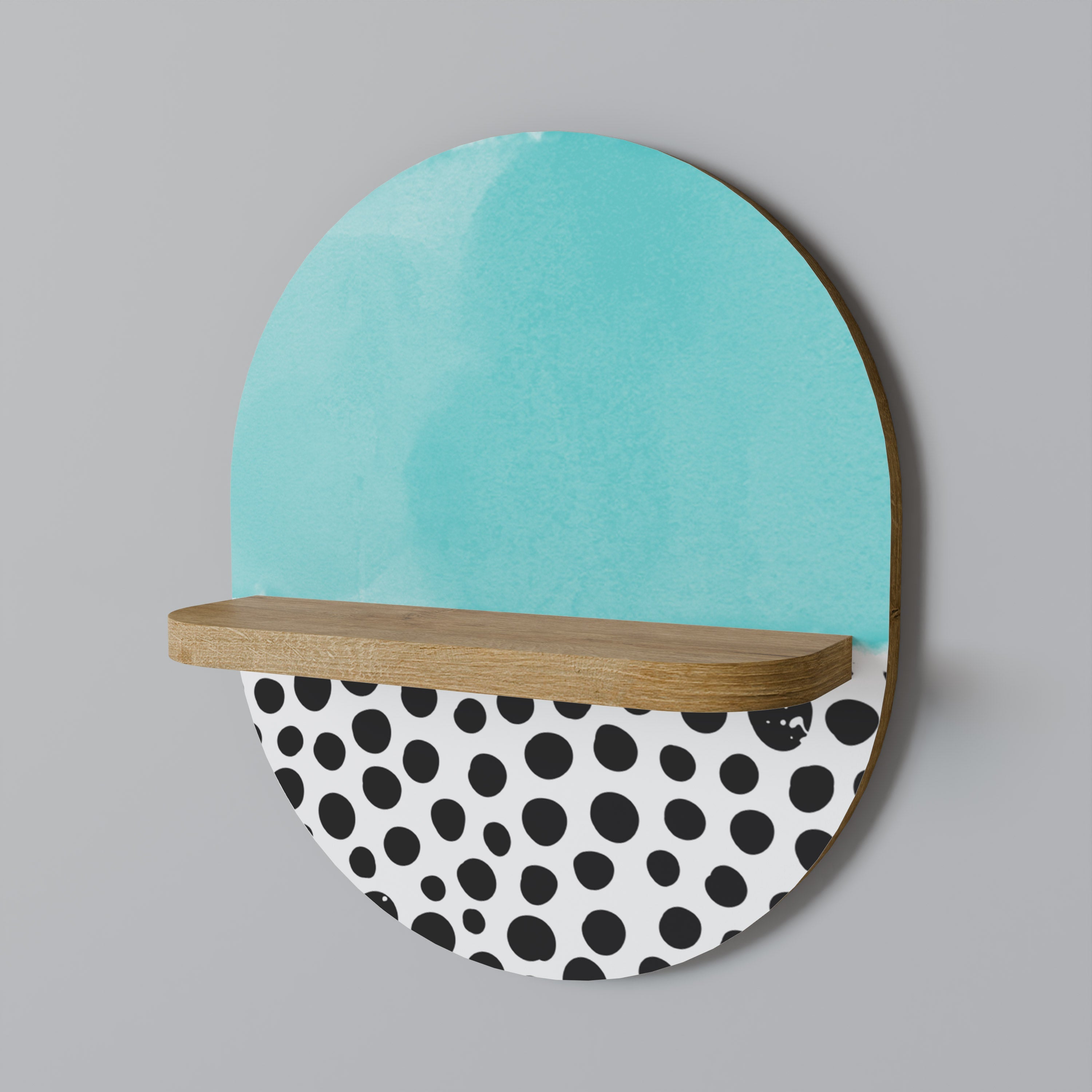 AZURE TREASURE Prateleira Oval Decorativa em Efeito Carvalho