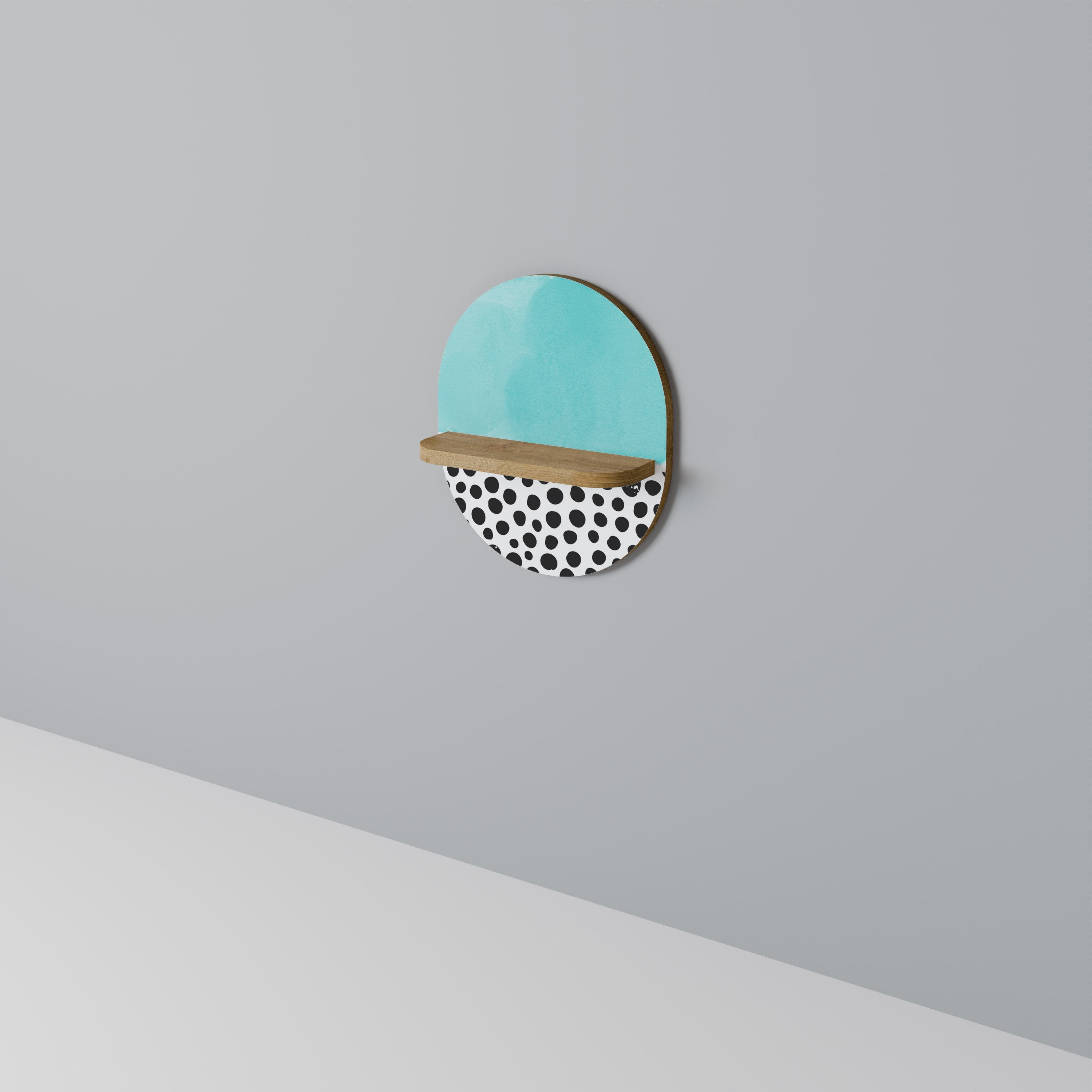 AZURE TREASURE Prateleira Oval Decorativa em Efeito Carvalho