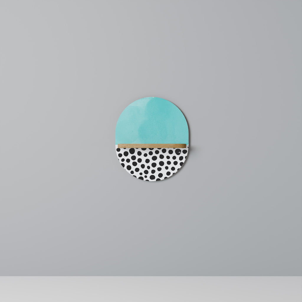 AZURE TREASURE Prateleira Oval Decorativa em Efeito Carvalho