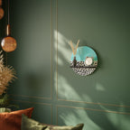 AZURE TREASURE Round Art Shelf In Black Finish