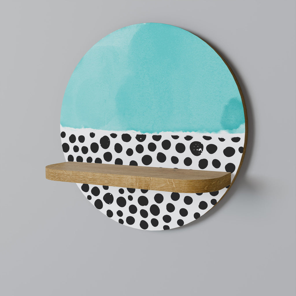 AZURE TREASURE Prateleira Redonda Decorativa em Efeito Carvalho