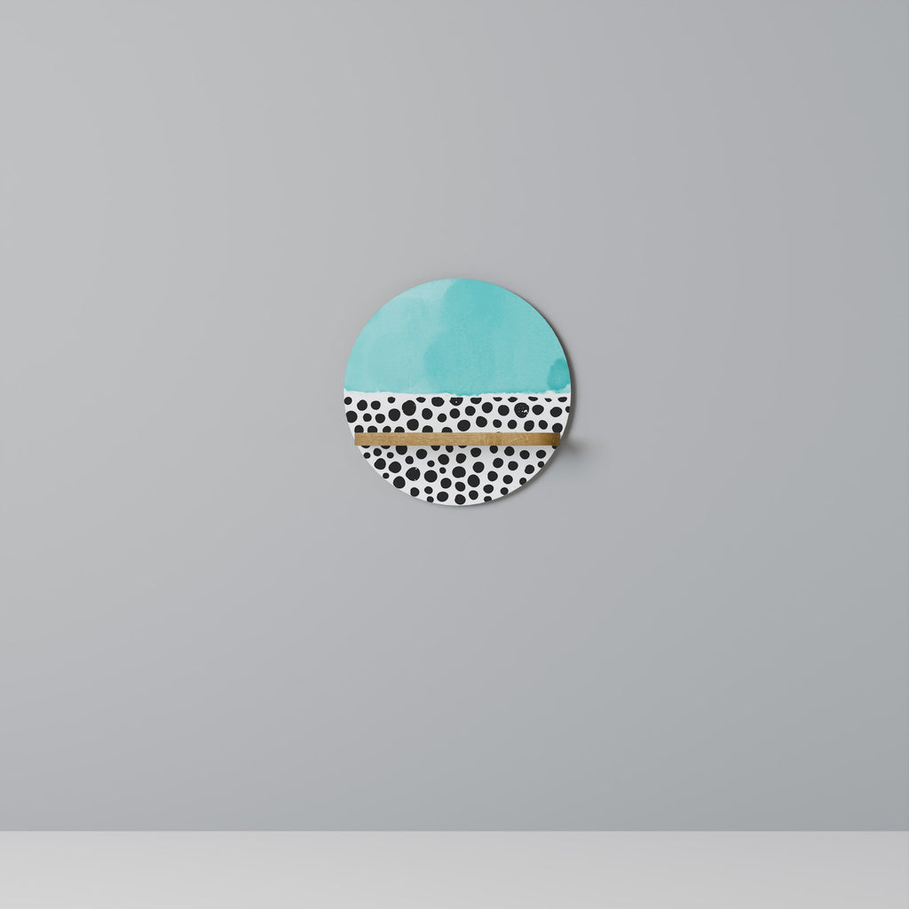 AZURE TREASURE Prateleira Redonda Decorativa em Efeito Carvalho