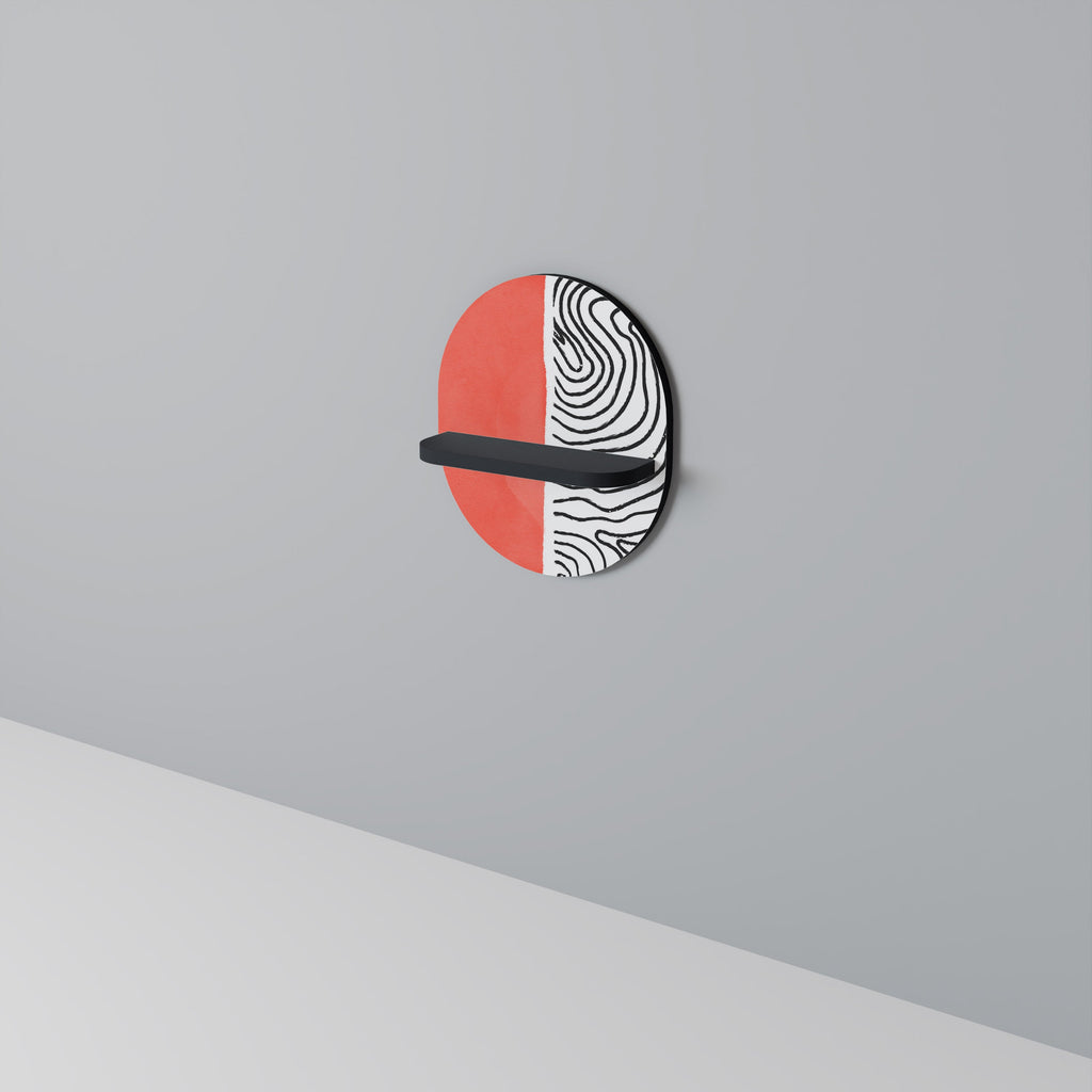 ORANGEY TREASURE Prateleira Oval Decorativa em Acabamento Preto