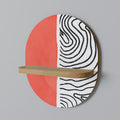 ORANGEY TREASURE Prateleira Oval Decorativa em Efeito Carvalho