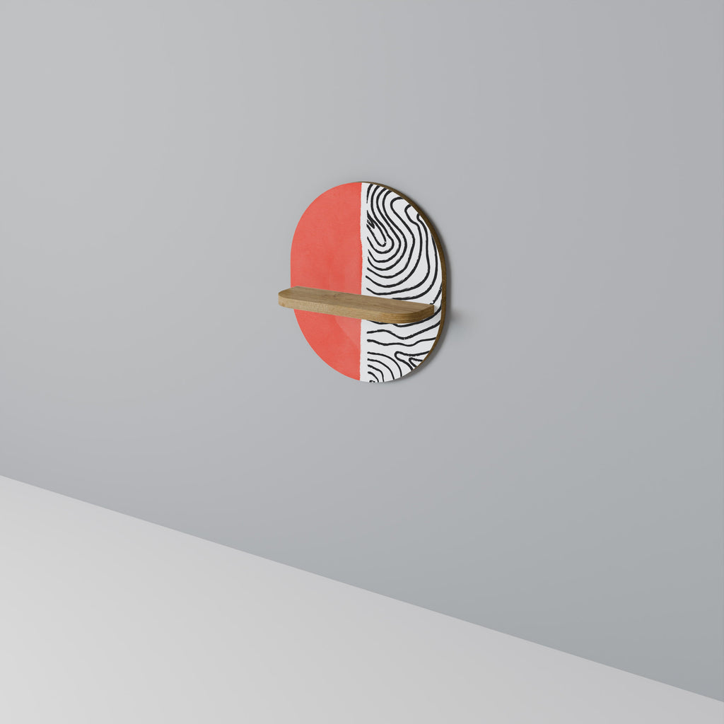 ORANGEY TREASURE Prateleira Oval Decorativa em Efeito Carvalho