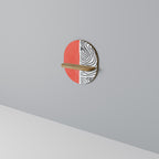 ORANGEY TREASURE Prateleira Oval Decorativa em Efeito Carvalho