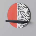 ORANGEY TREASURE Round Art Shelf In Black Finish