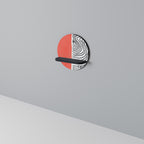 ORANGEY TREASURE Round Art Shelf In Black Finish