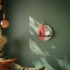 ORANGEY TREASURE Round Art Shelf In Black Finish