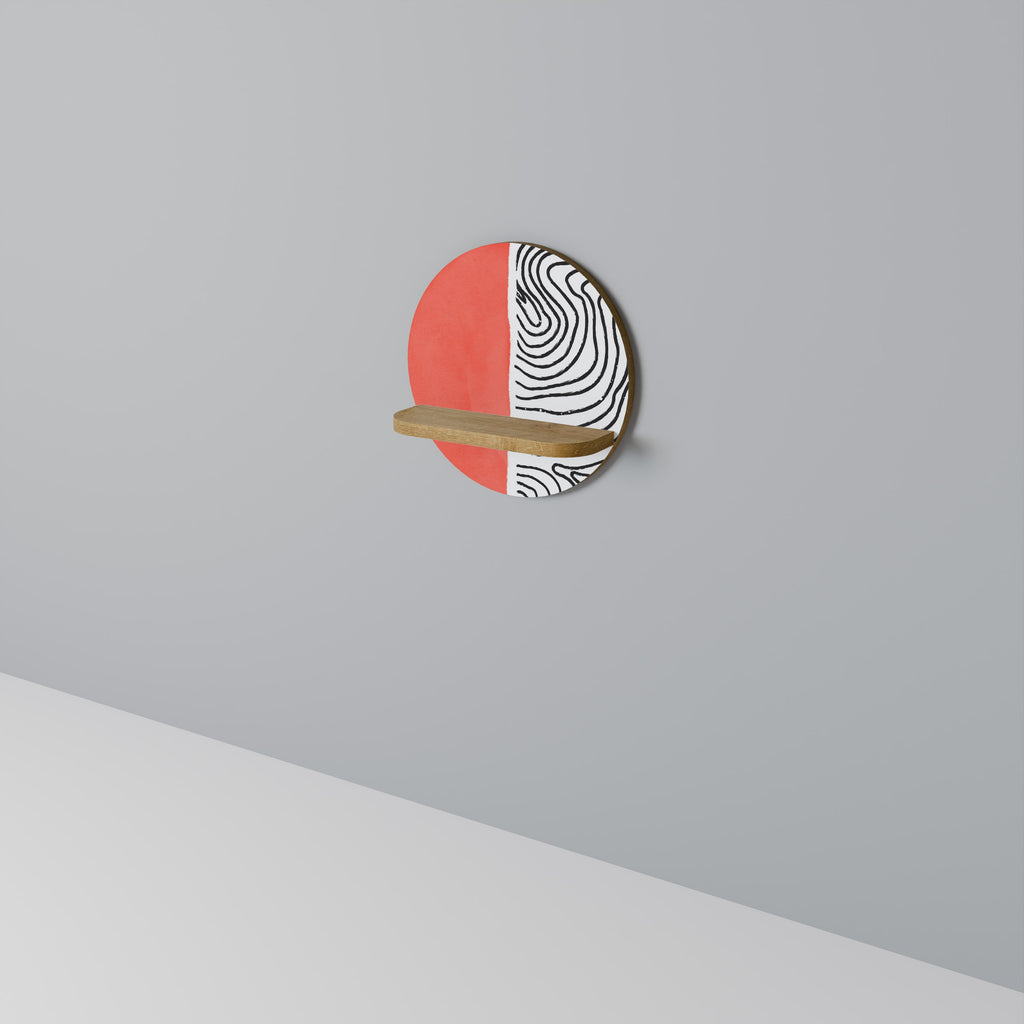 ORANGEY TREASURE Prateleira Redonda Decorativa em Efeito Carvalho