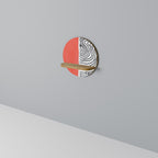 ORANGEY TREASURE Prateleira Redonda Decorativa em Efeito Carvalho