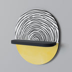 SUNNY TREASURE Prateleira Oval Decorativa em Acabamento Preto