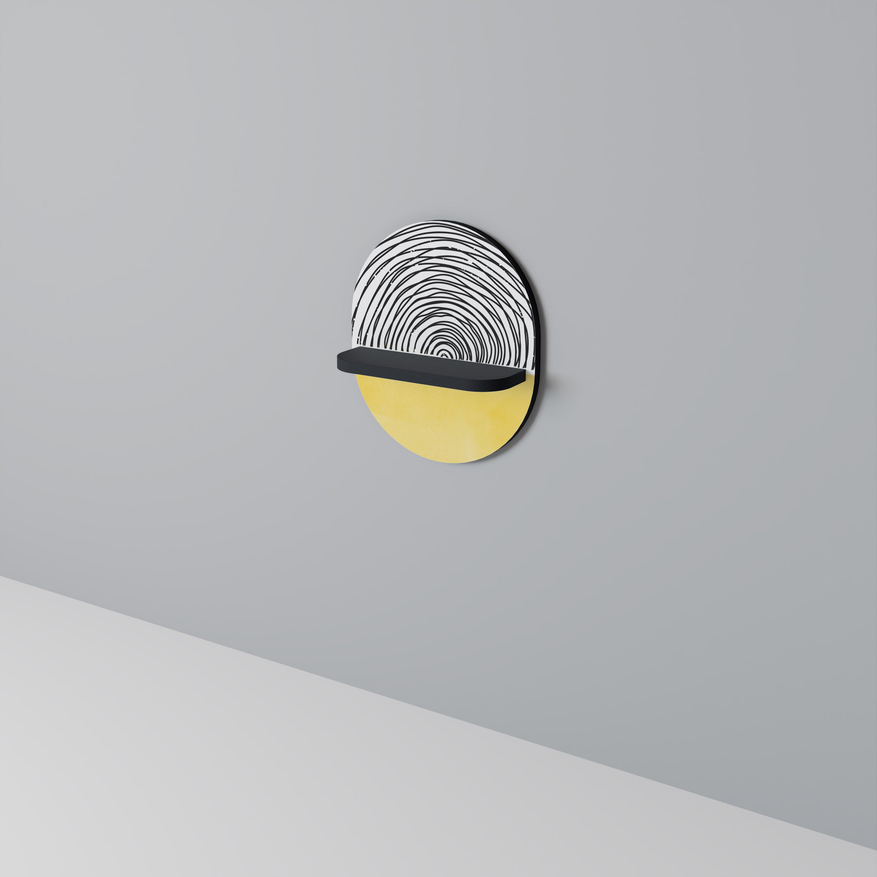 SUNNY TREASURE Prateleira Oval Decorativa em Acabamento Preto