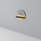 SUNNY TREASURE Round Art Shelf In Black Finish