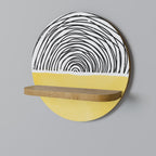 SUNNY TREASURE Prateleira Redonda Decorativa em Efeito Carvalho